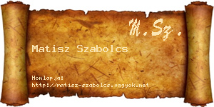 Matisz Szabolcs névjegykártya