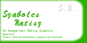 szabolcs matisz business card